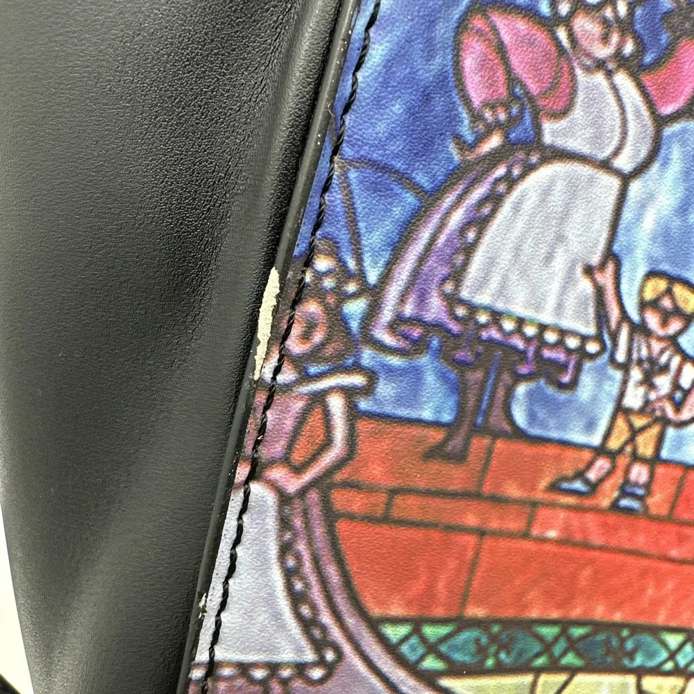 Disney Loungefly Beauty and the Beast Stained Glass Satchel Crossbody Bag EUC
